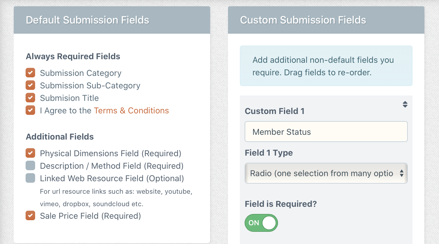 submission settings